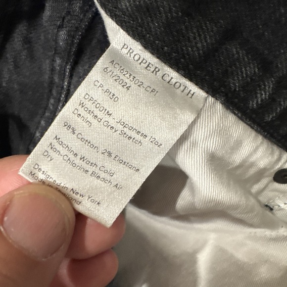 Proper Cloth Jeans Mens 36x35 Black Denim‎ Jeans Great Shape #998 - Picture 10 of 14